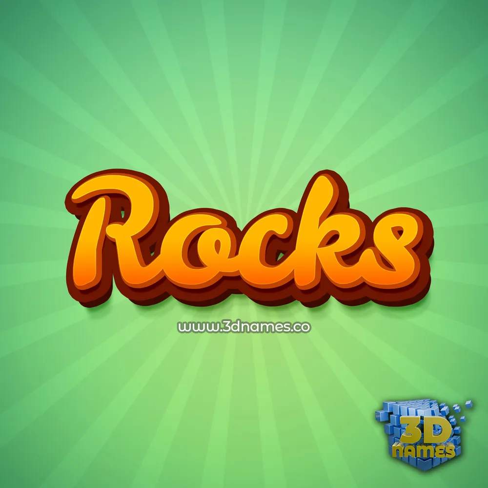 rocks in Green Rays style - 3D name wallpaper
