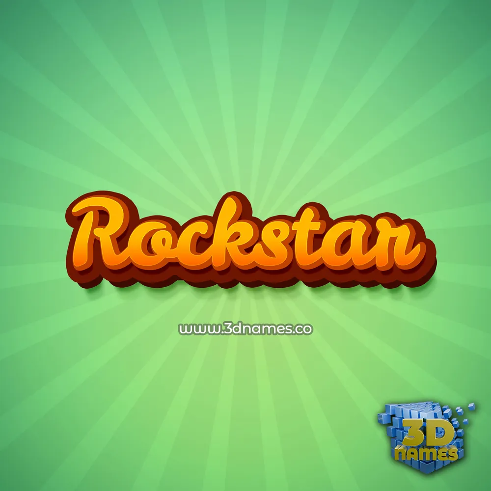rockstar in Green Rays style - 3D name wallpaper