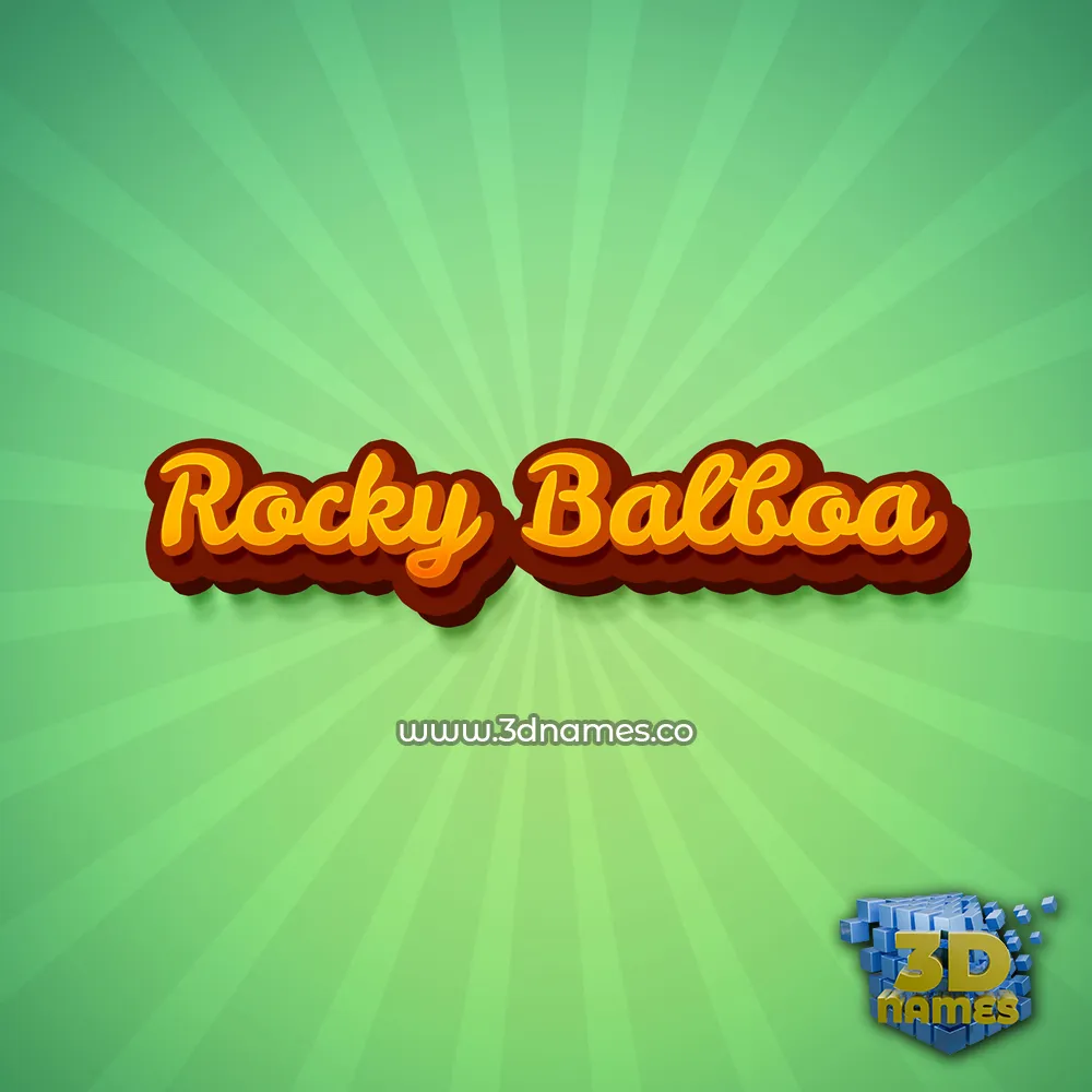 rocky balboa in Green Rays style - 3D name wallpaper