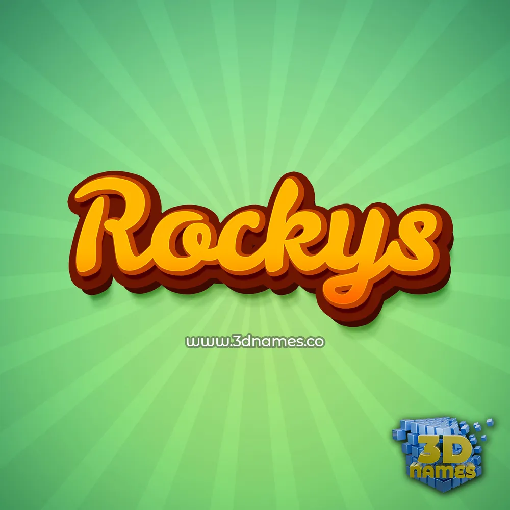 rockys in Green Rays style - 3D name wallpaper