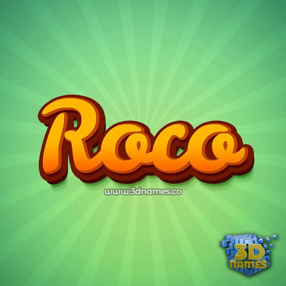 roco in Green Rays style - 3D name wallpaper