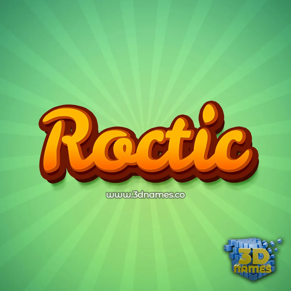 roctic in Green Rays style - 3D name wallpaper