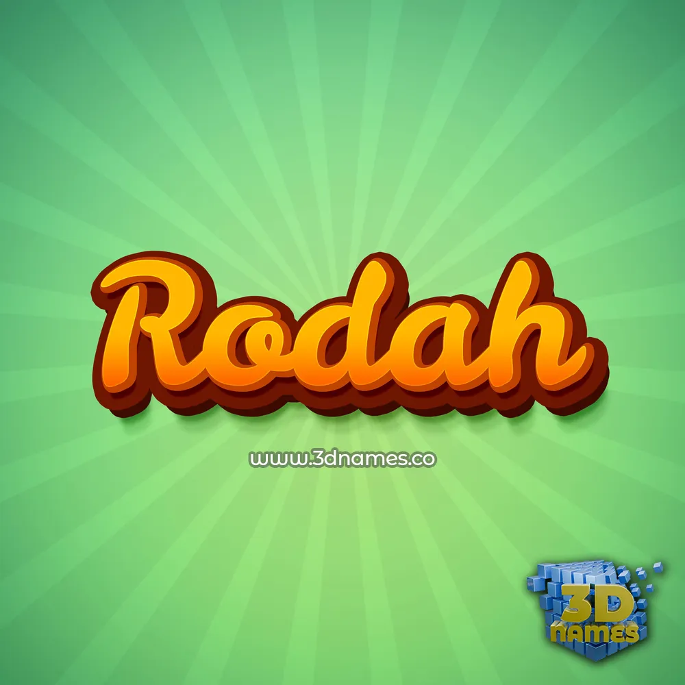 rodah in Green Rays style - 3D name wallpaper