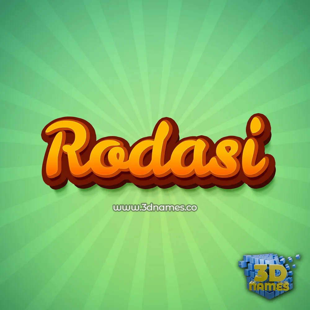 rodasi in Green Rays style - 3D name wallpaper