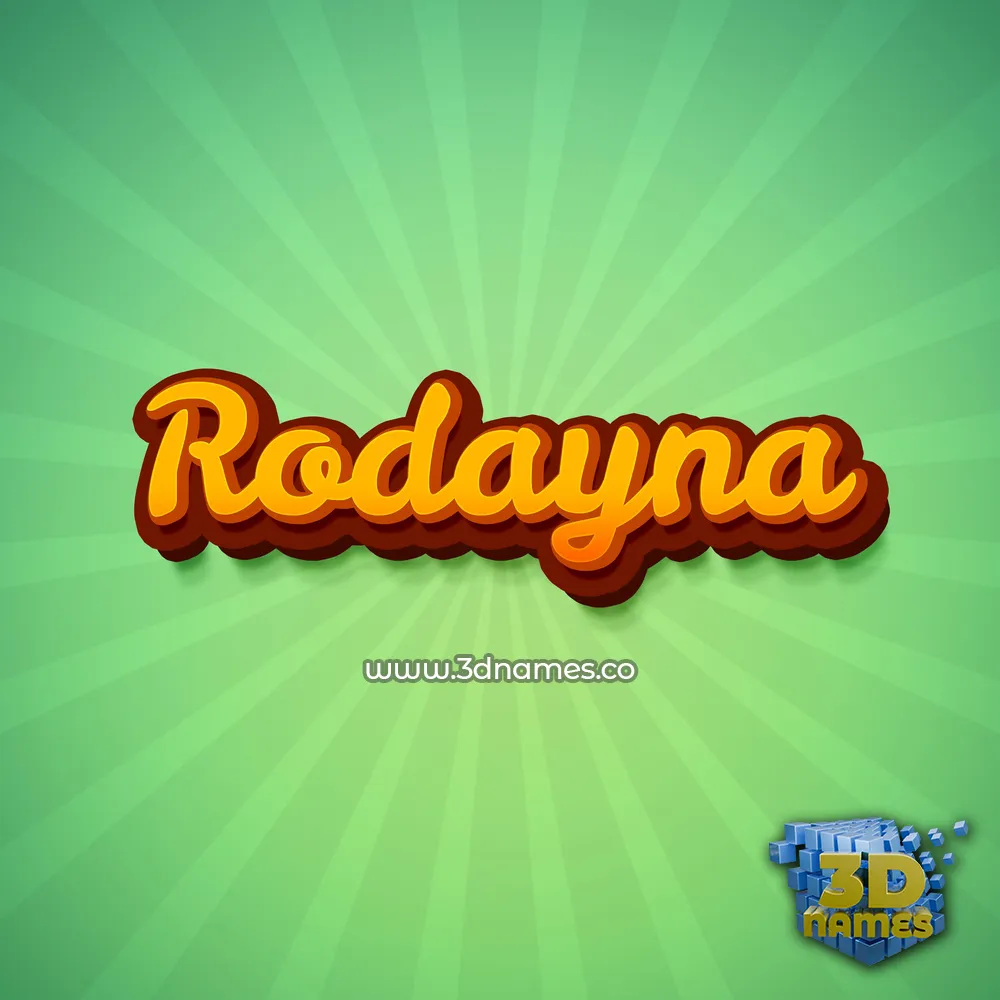 rodayna in Green Rays style - 3D name wallpaper