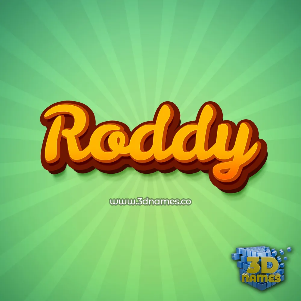 roddy in Green Rays style - 3D name wallpaper