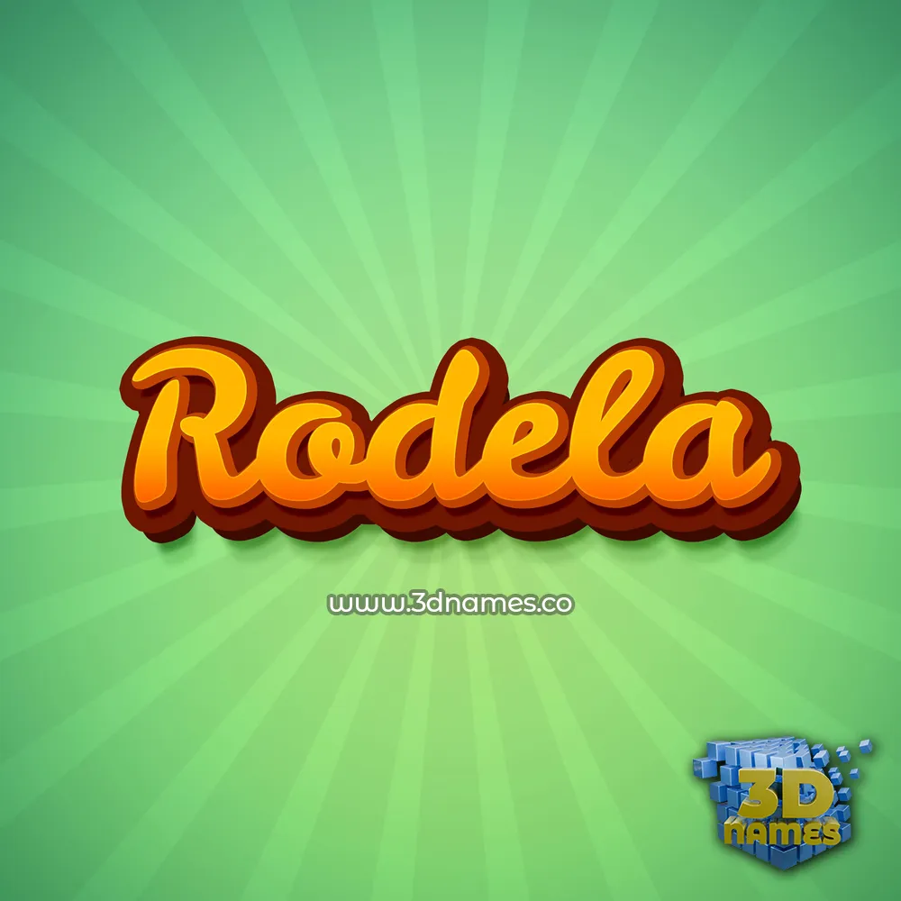 rodela in Green Rays style - 3D name wallpaper