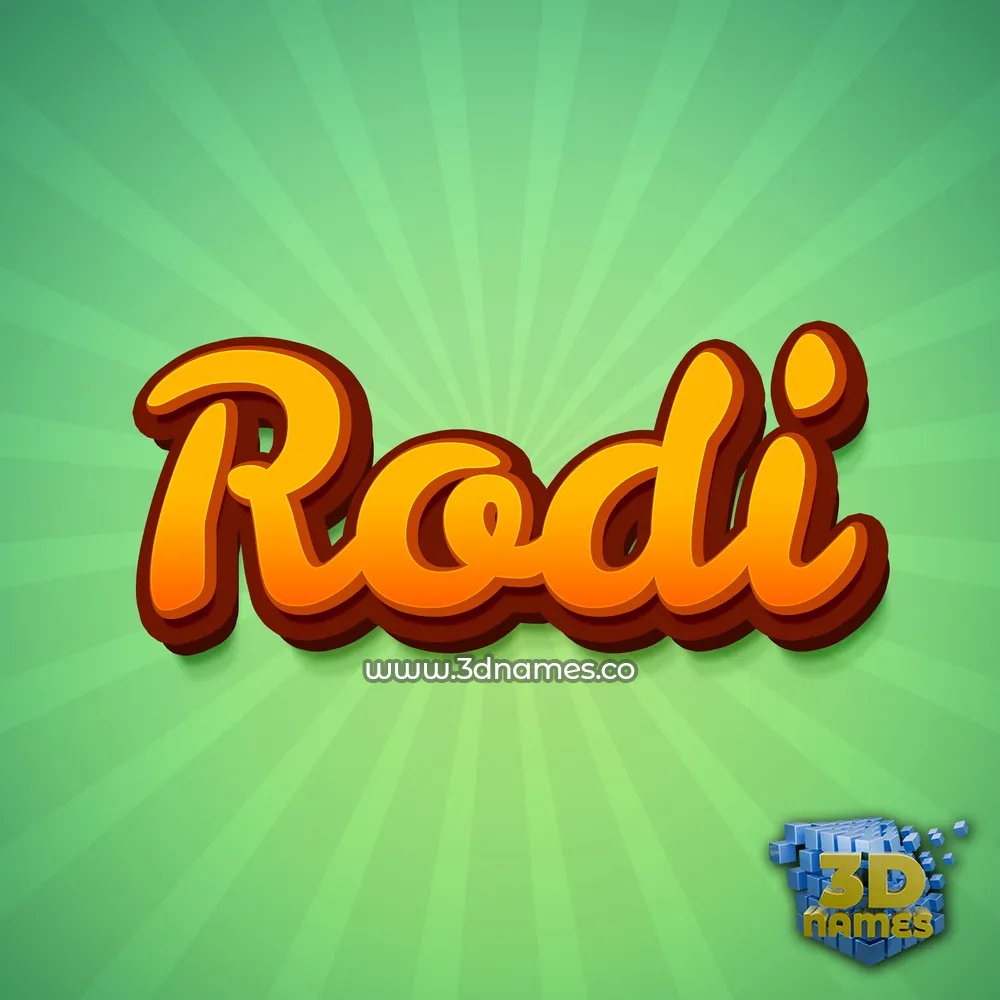 rodi in Green Rays style - 3D name wallpaper