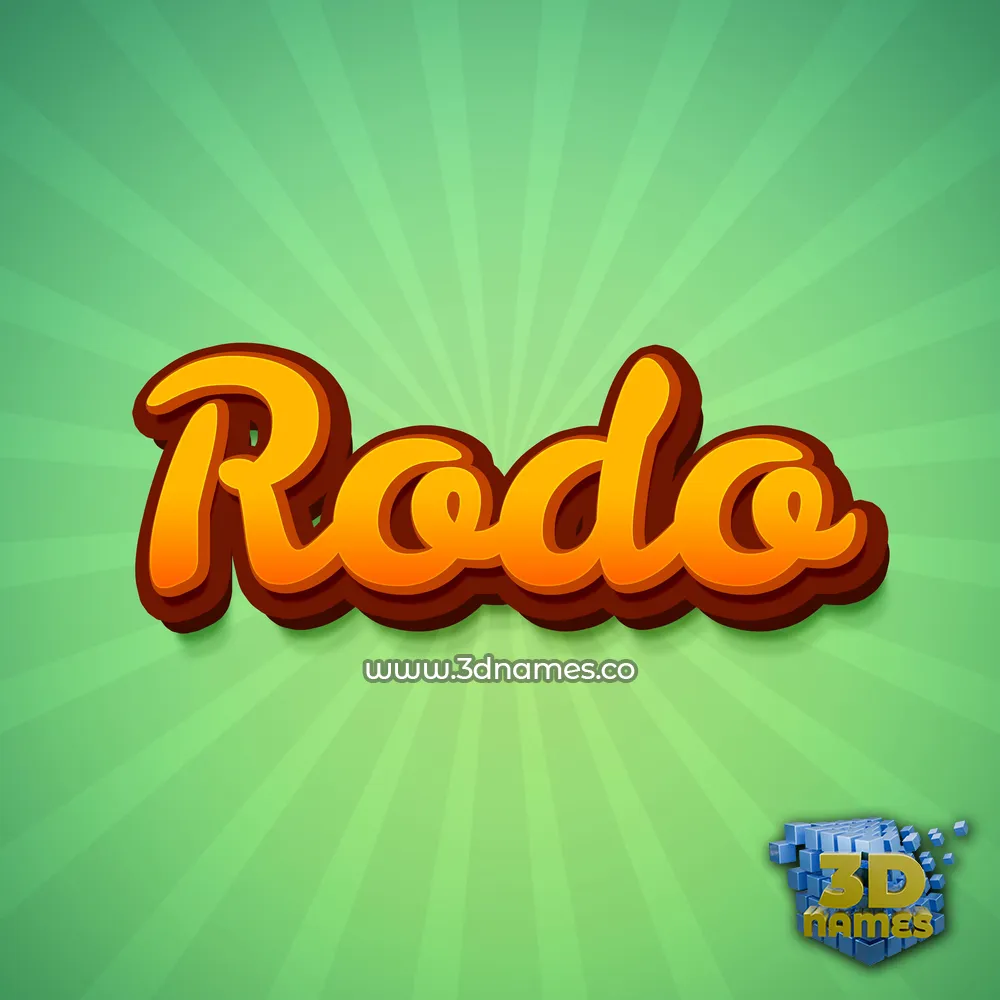 rodo in Green Rays style - 3D name wallpaper