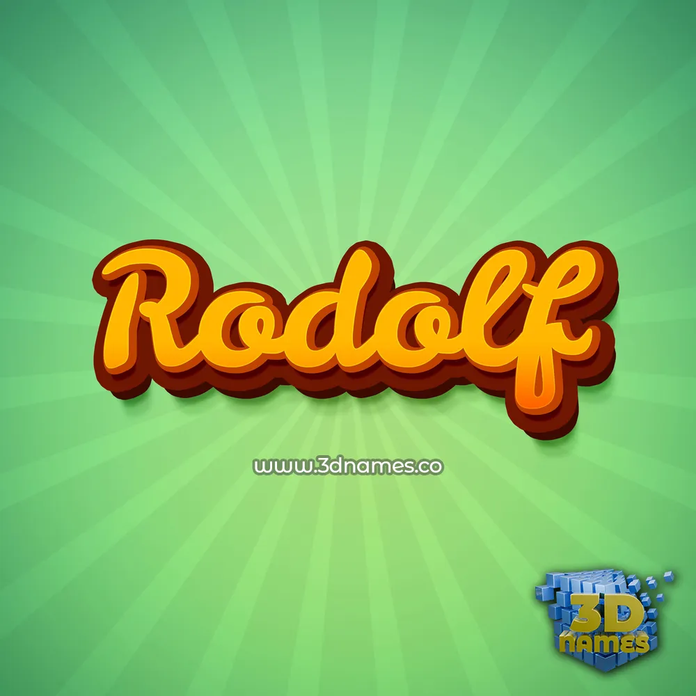 rodolf in Green Rays style - 3D name wallpaper