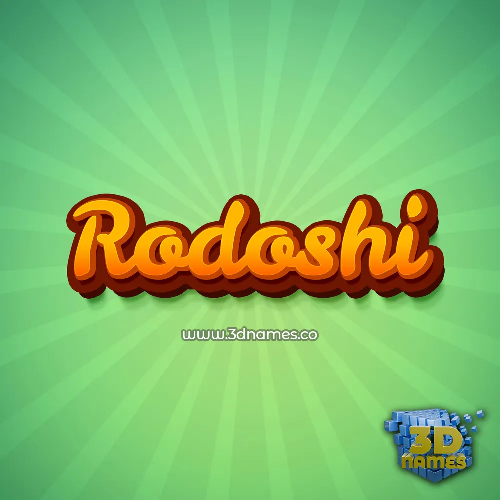 rodoshi in Green Rays style - 3D name wallpaper