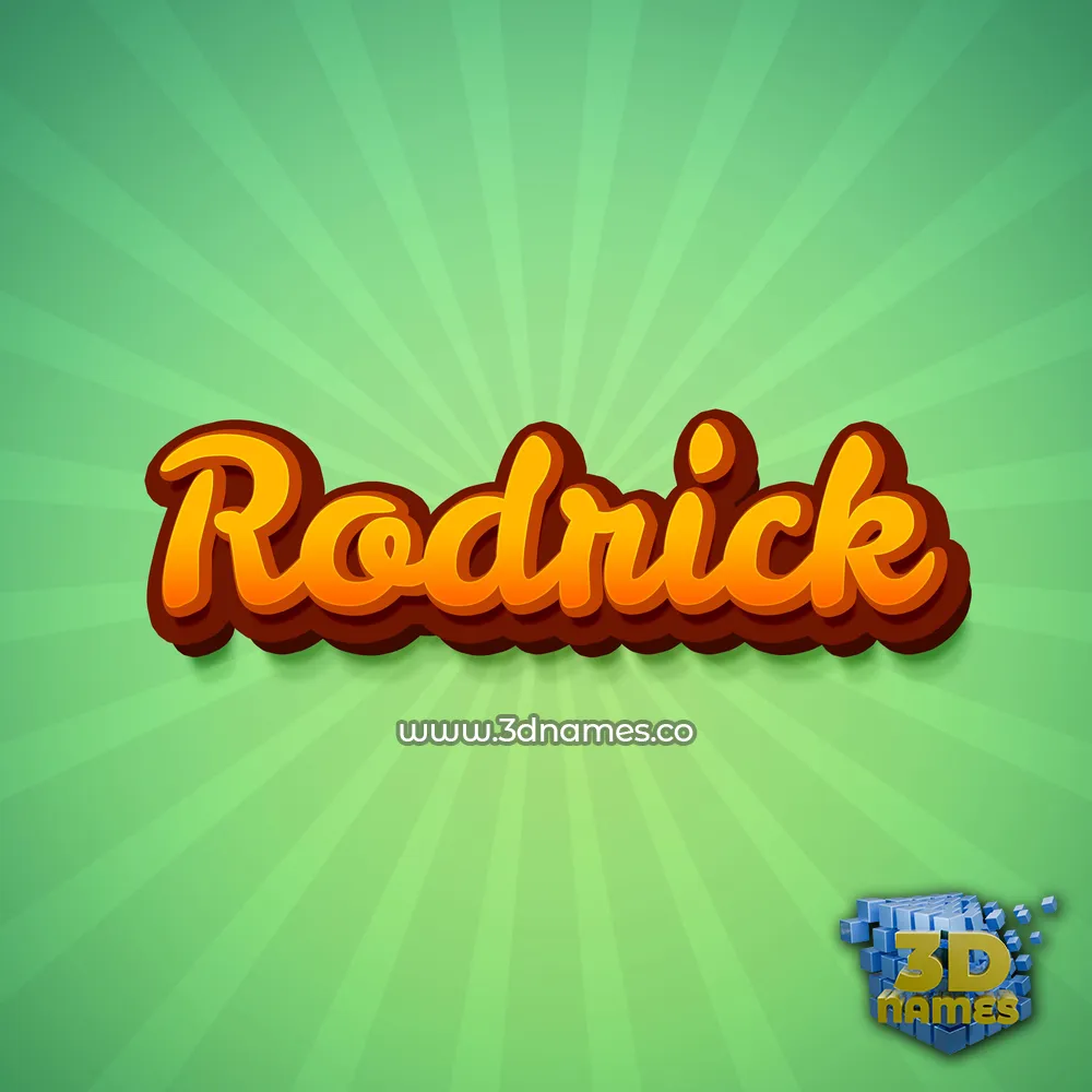 rodrick in Green Rays style - 3D name wallpaper