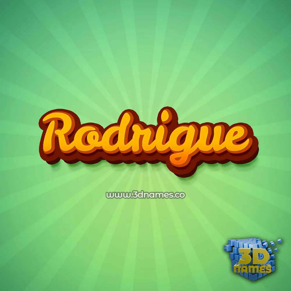 rodrigue in Green Rays style - 3D name wallpaper