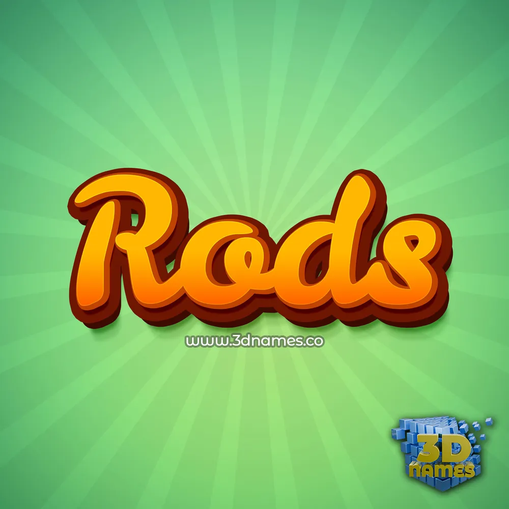 rods in Green Rays style - 3D name wallpaper