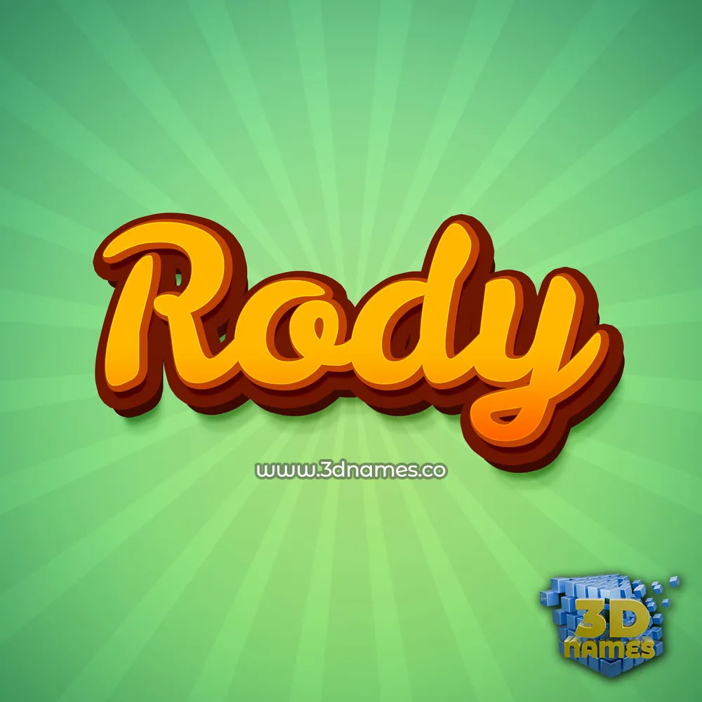 rody in Green Rays style - 3D name wallpaper