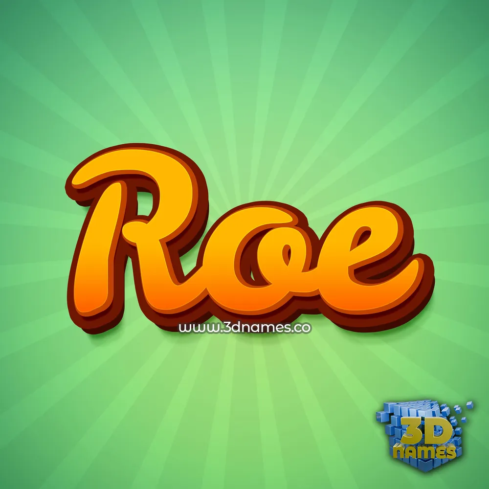 roe in Green Rays style - 3D name wallpaper