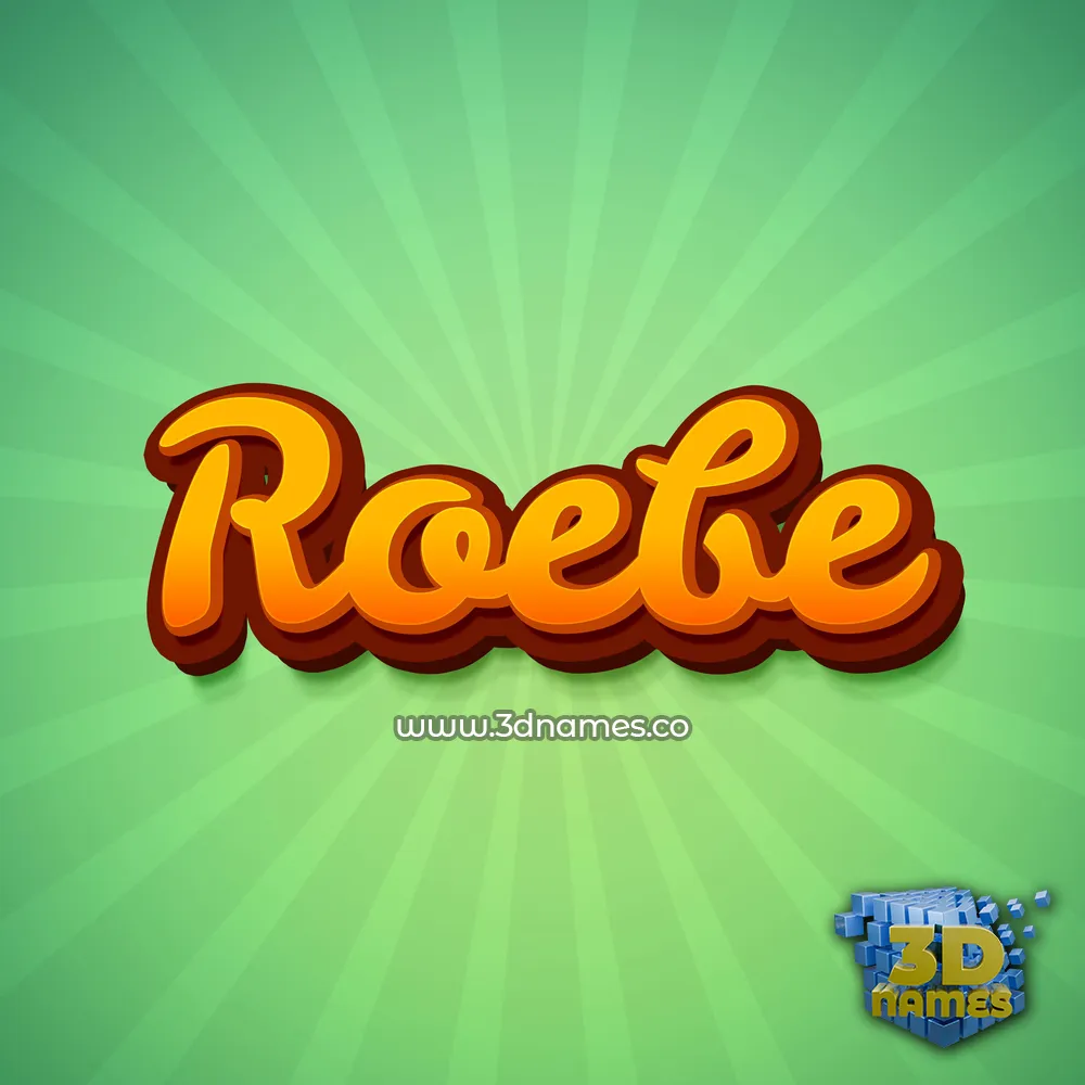 roebe in Green Rays style - 3D name wallpaper