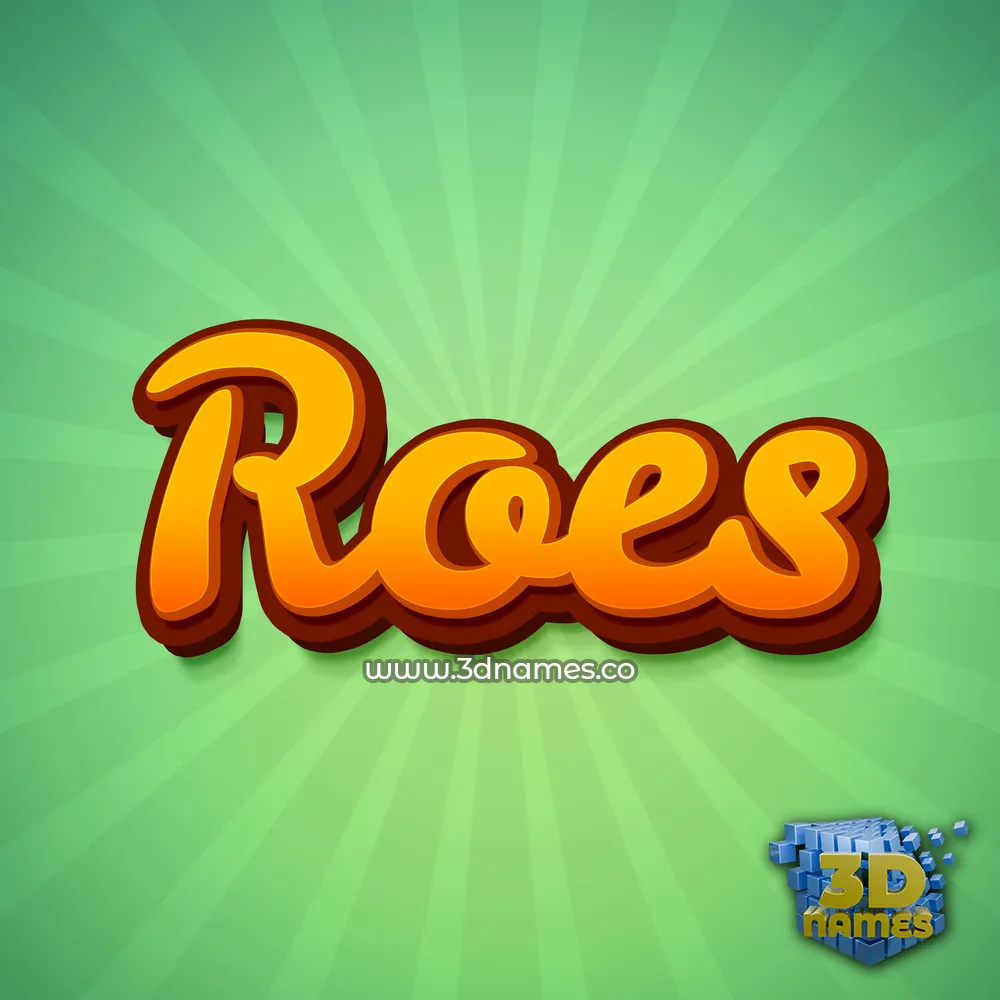 roes in Green Rays style - 3D name wallpaper