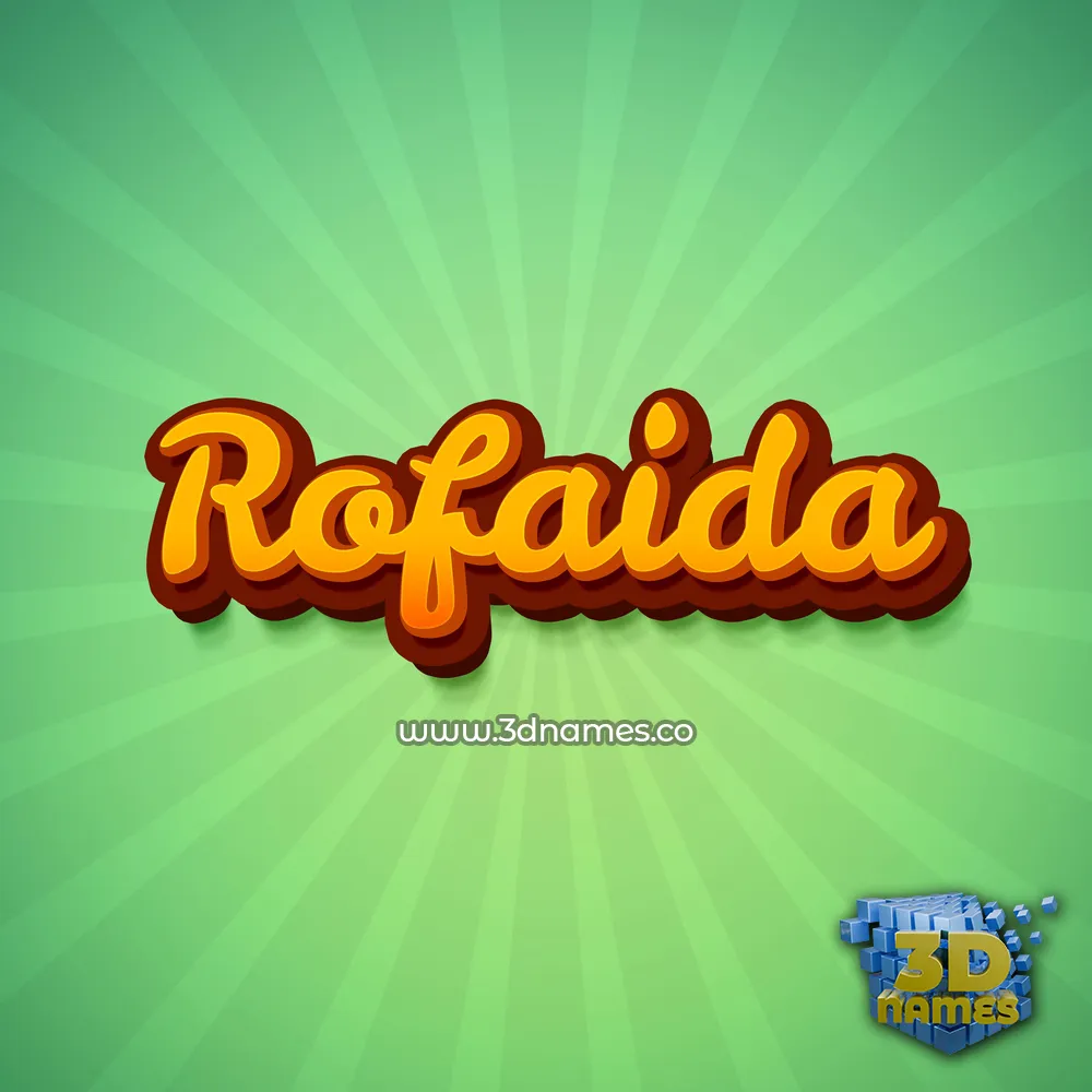 rofaida in Green Rays style - 3D name wallpaper