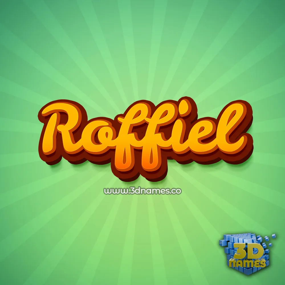 roffiel in Green Rays style - 3D name wallpaper