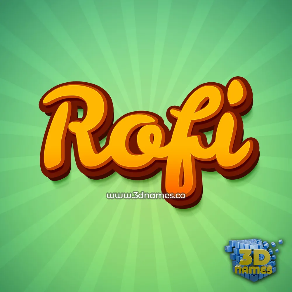rofi in Green Rays style - 3D name wallpaper