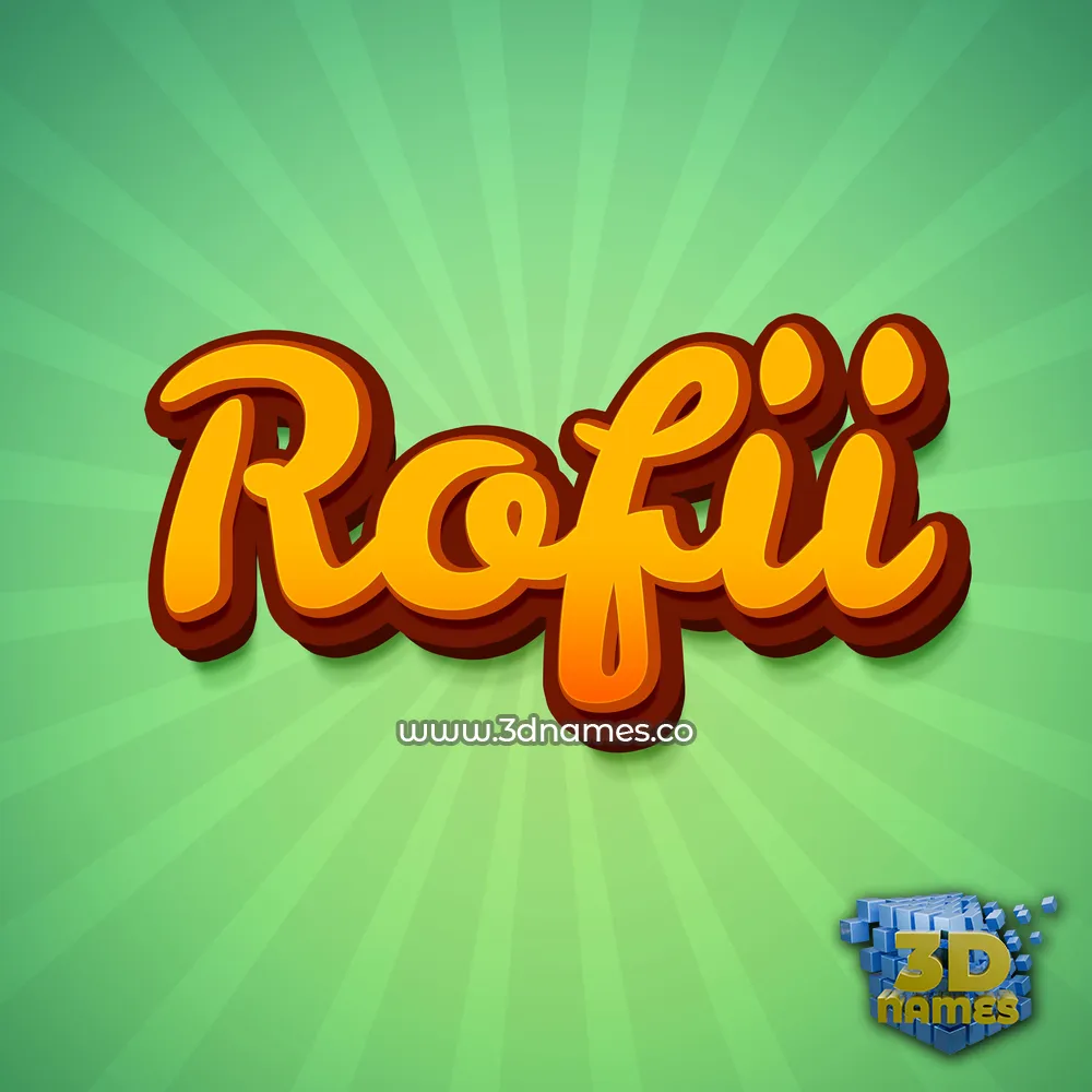 rofii in Green Rays style - 3D name wallpaper