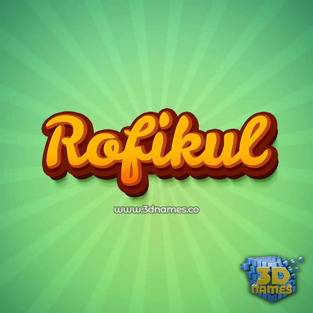 rofikul in Green Rays style - 3D name wallpaper