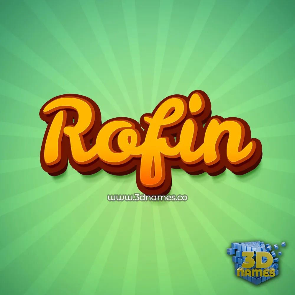 rofin in Green Rays style - 3D name wallpaper
