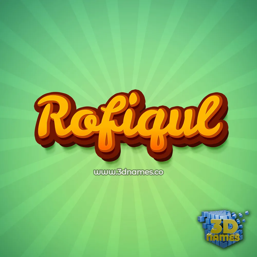 rofiqul in Green Rays style - 3D name wallpaper