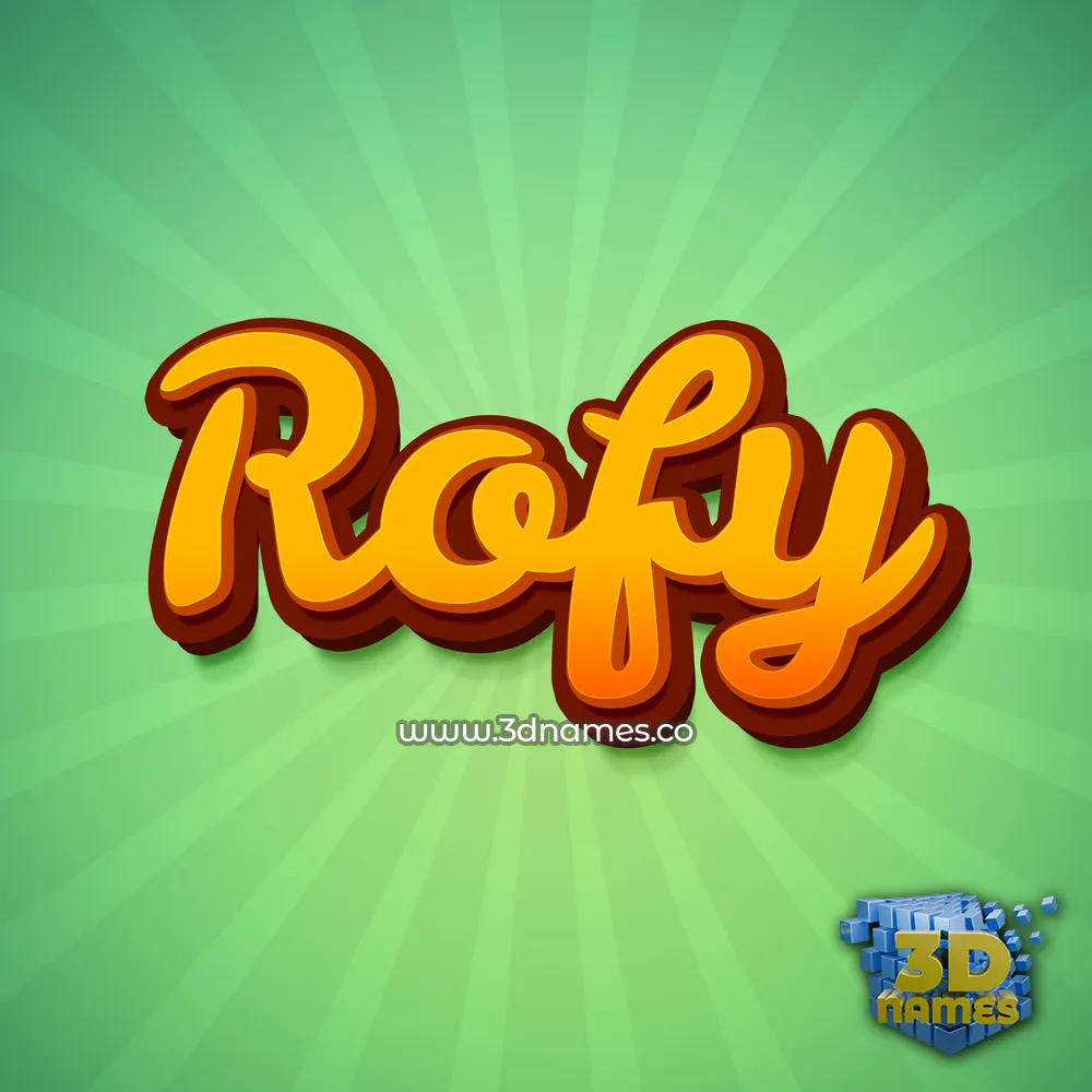 rofy in Green Rays style - 3D name wallpaper