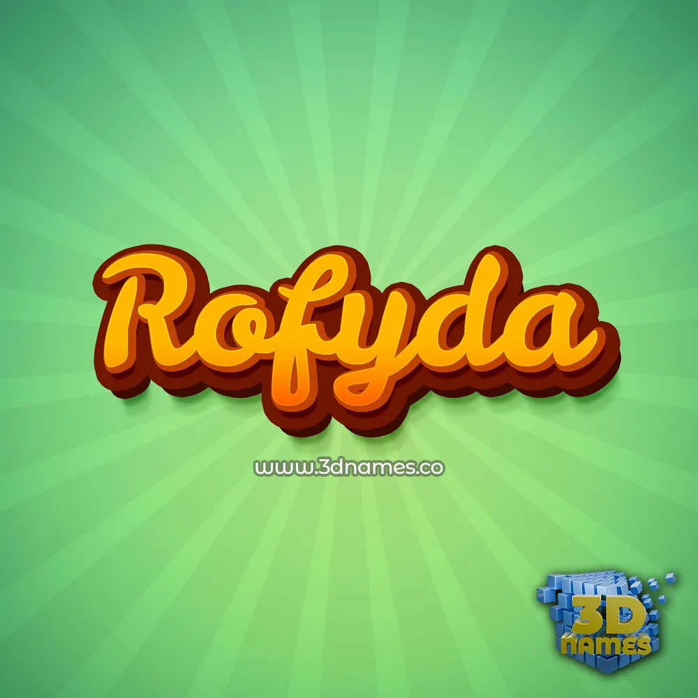 rofyda in Green Rays style - 3D name wallpaper