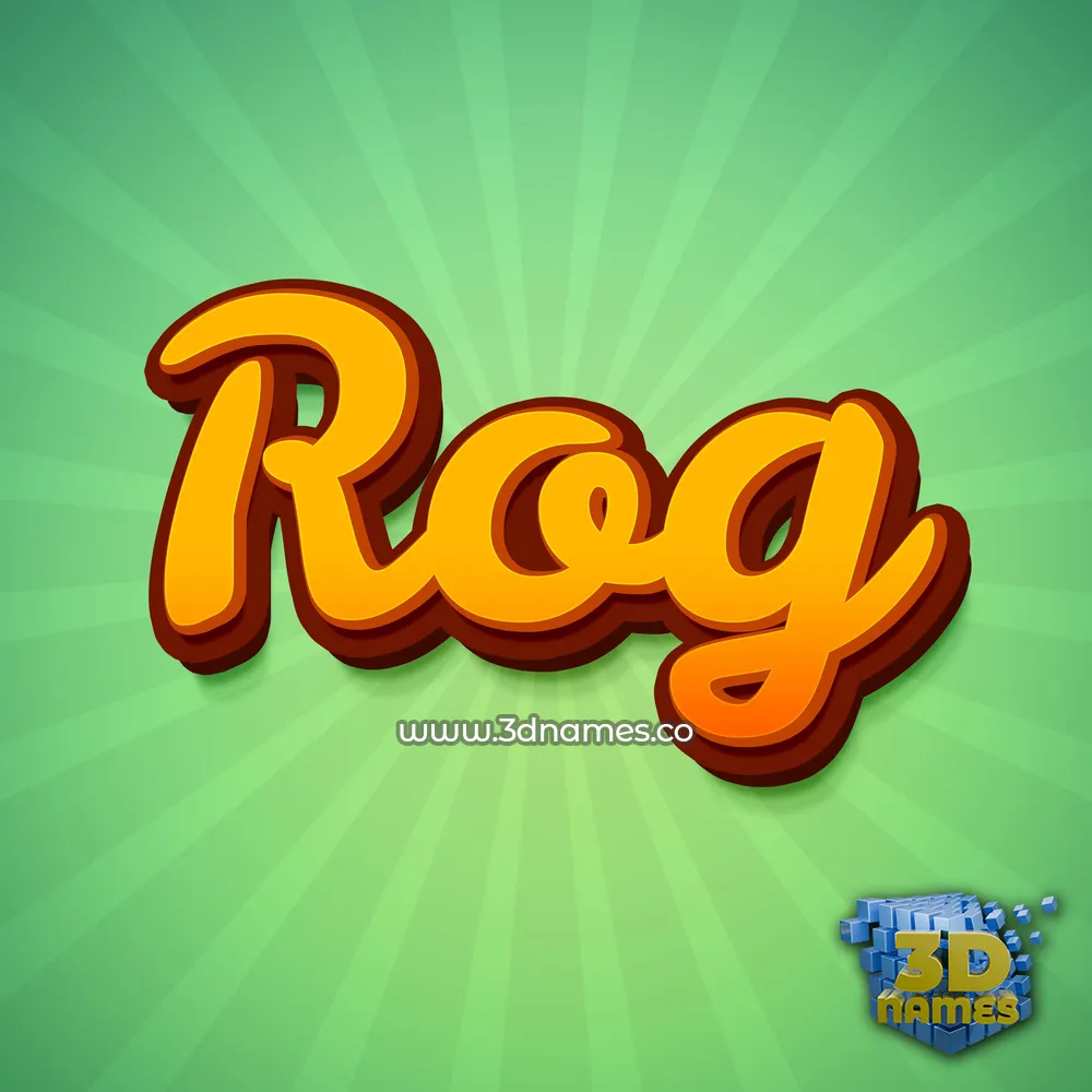 rog in Green Rays style - 3D name wallpaper