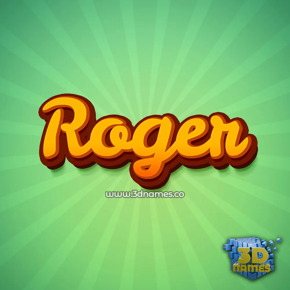 roger in Green Rays style - 3D name wallpaper