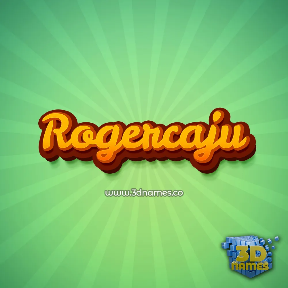 rogercaju in Green Rays style - 3D name wallpaper