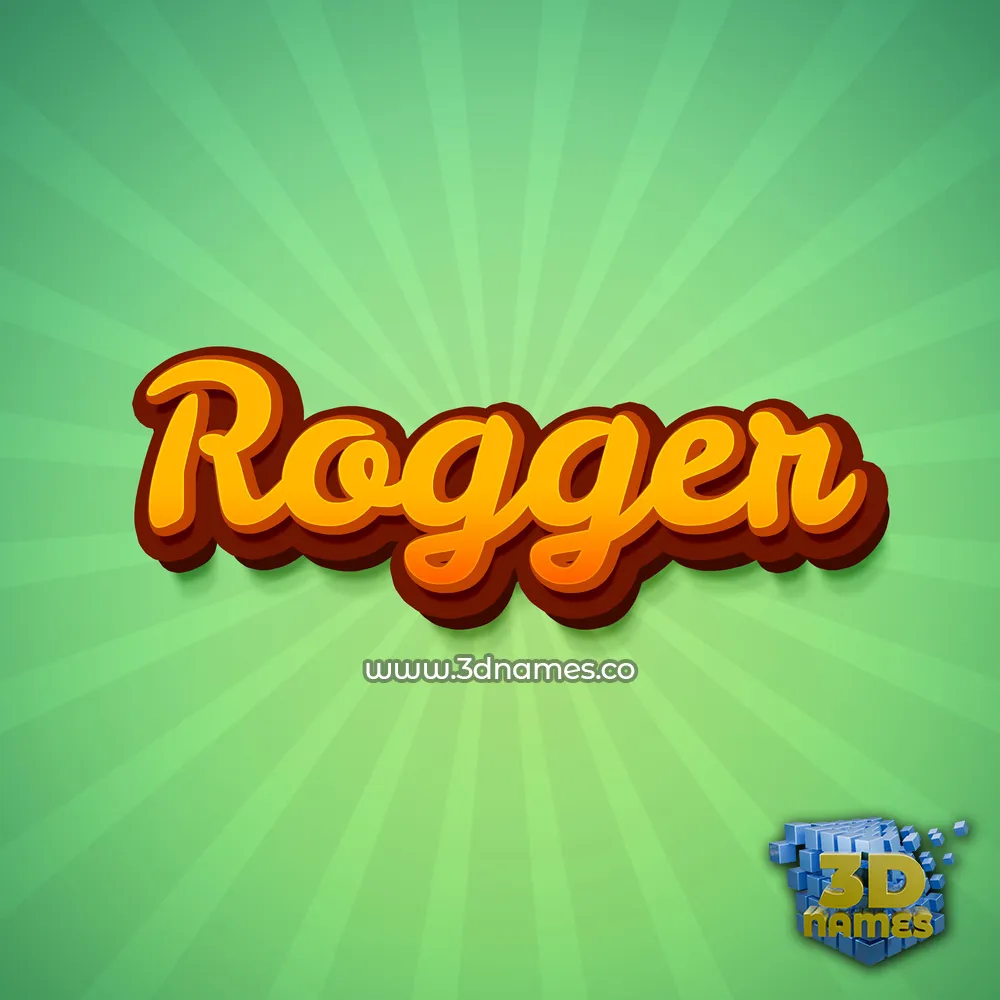 rogger in Green Rays style - 3D name wallpaper
