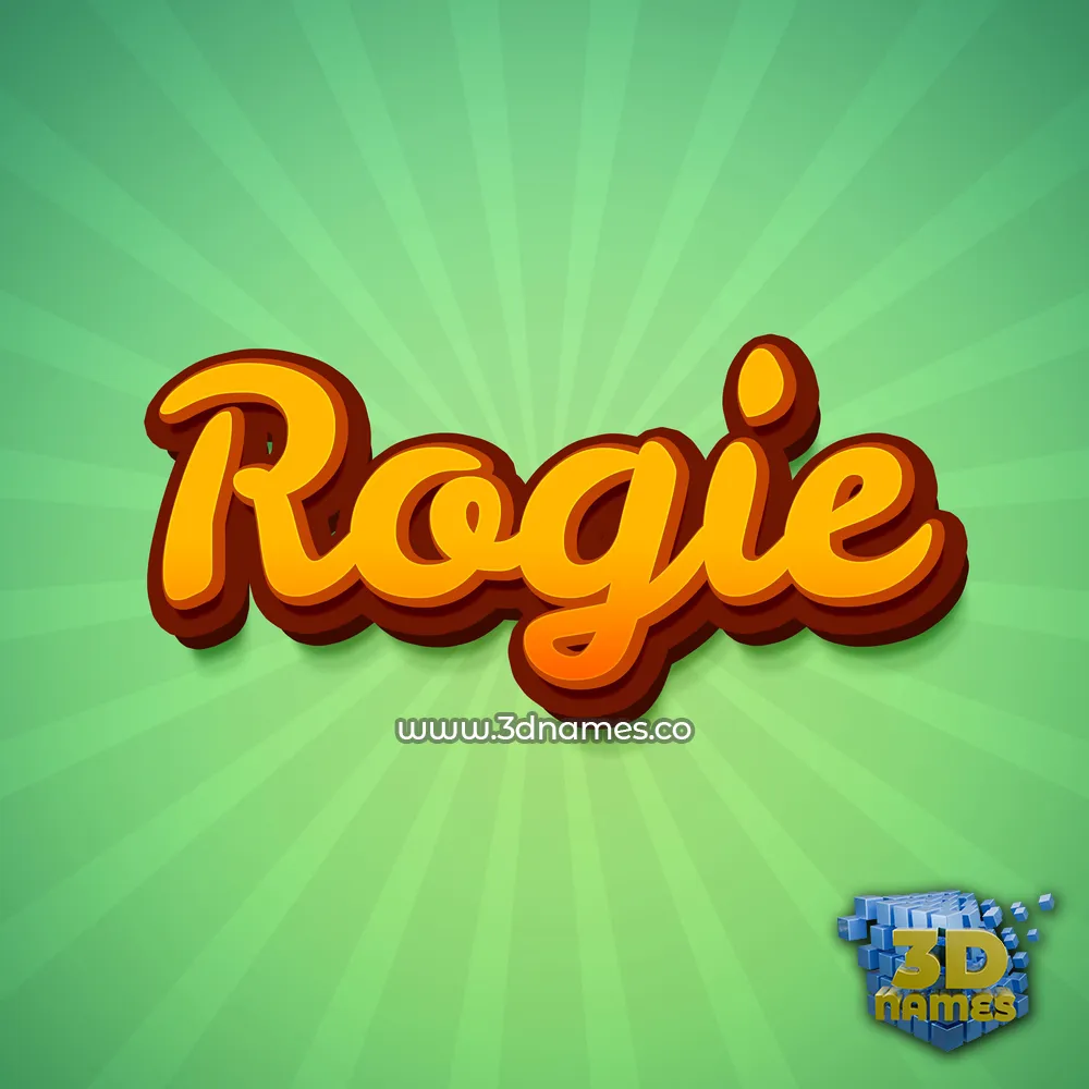 rogie in Green Rays style - 3D name wallpaper