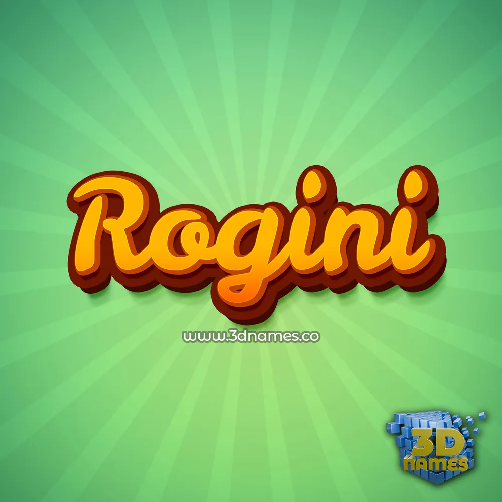 rogini in Green Rays style - 3D name wallpaper