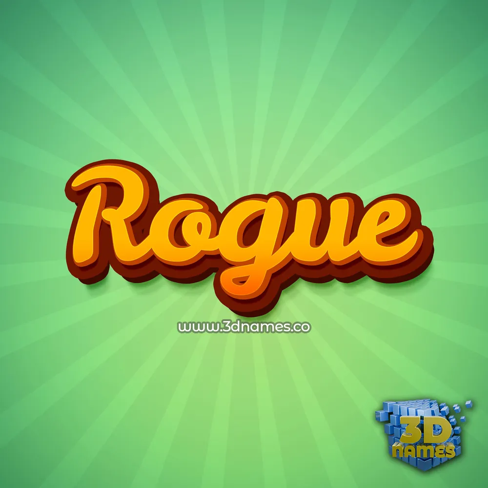 rogue in Green Rays style - 3D name wallpaper