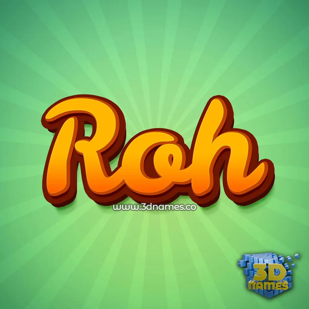 roh in Green Rays style - 3D name wallpaper