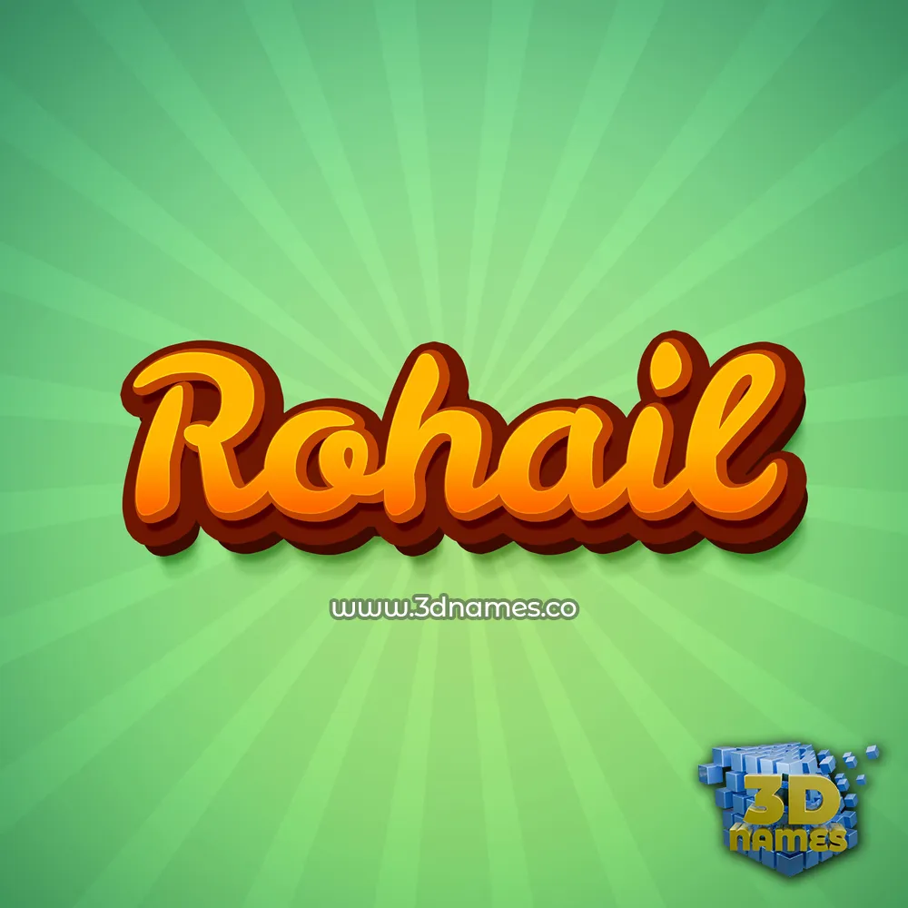 rohail in Green Rays style - 3D name wallpaper