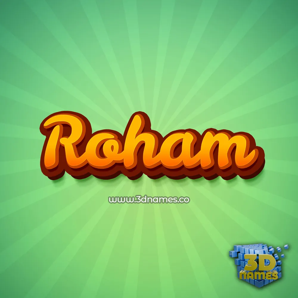 roham in Green Rays style - 3D name wallpaper