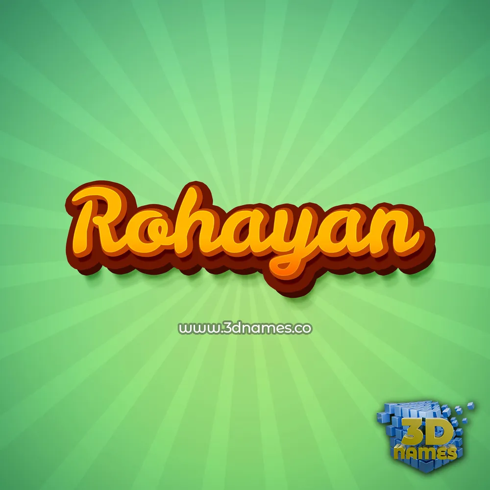 rohayan in Green Rays style - 3D name wallpaper