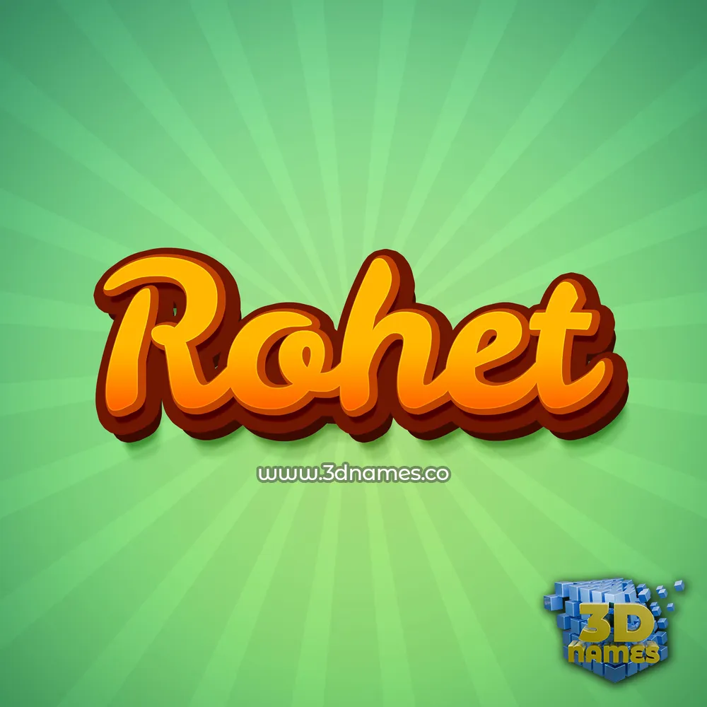 rohet in Green Rays style - 3D name wallpaper