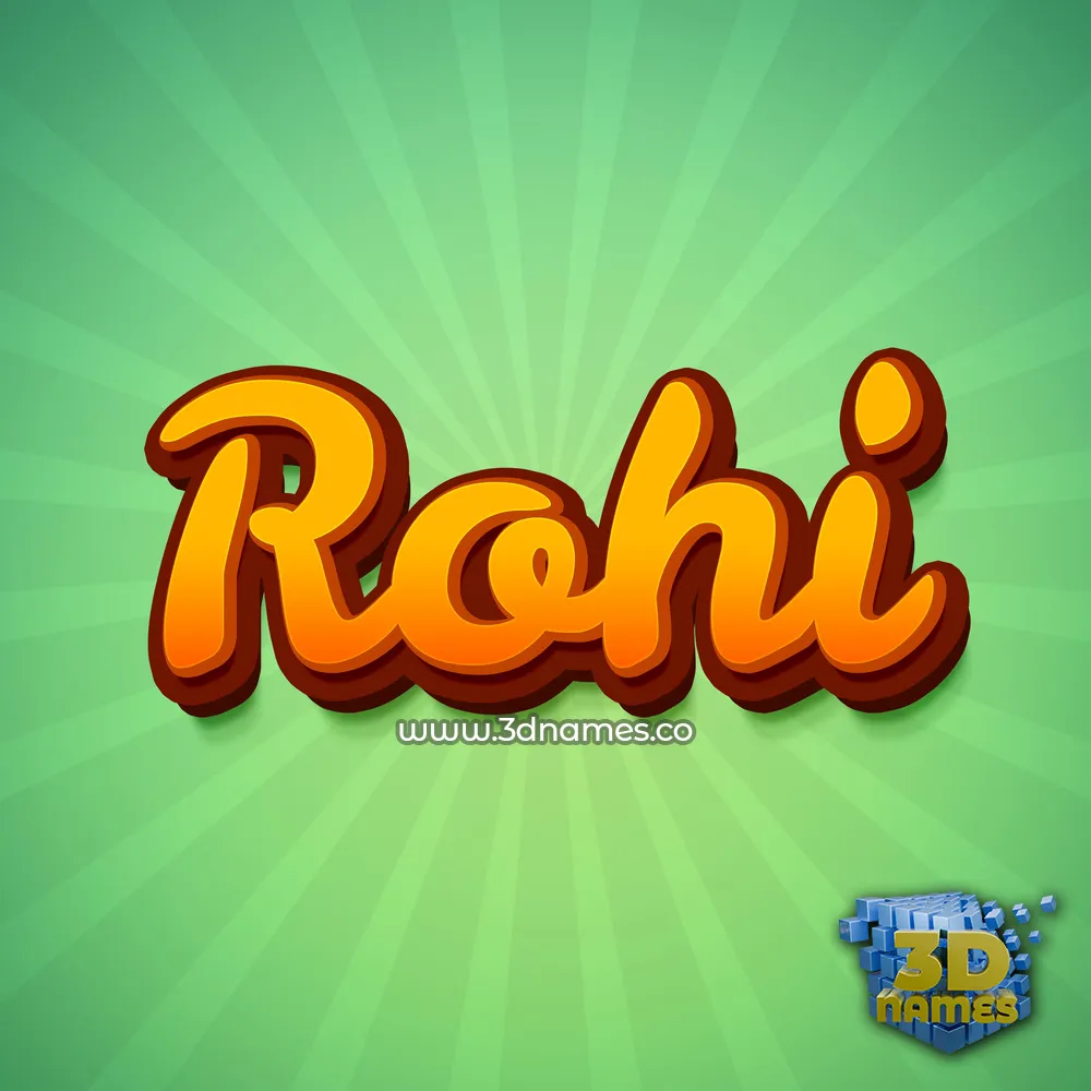 rohi in Green Rays style - 3D name wallpaper