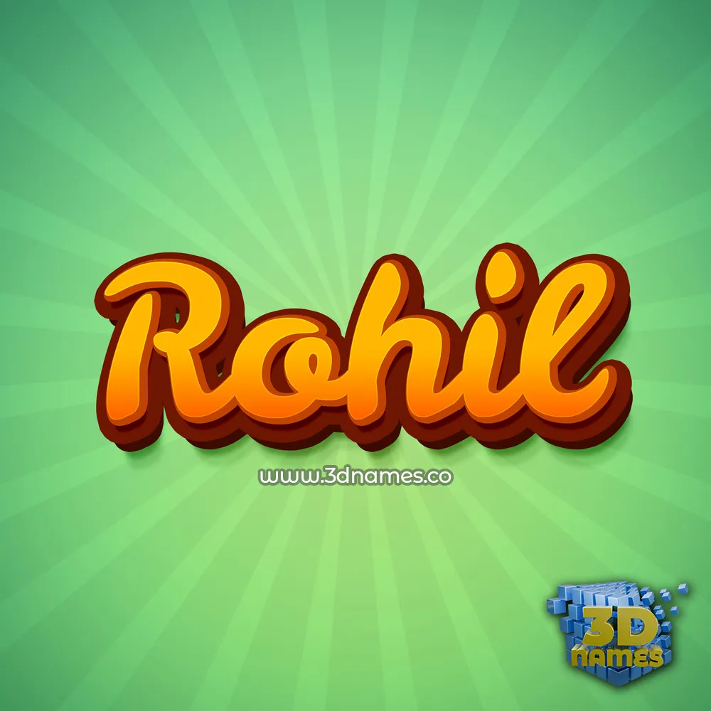 rohil in Green Rays style - 3D name wallpaper
