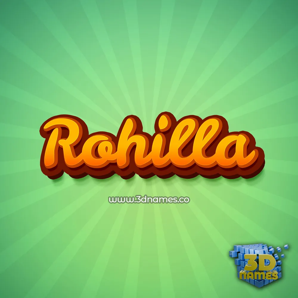 rohilla in Green Rays style - 3D name wallpaper