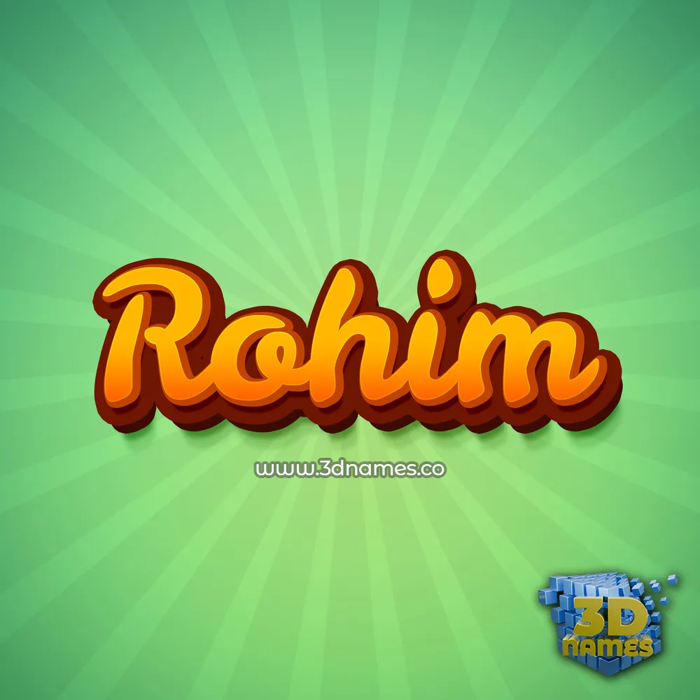 rohim in Green Rays style - 3D name wallpaper