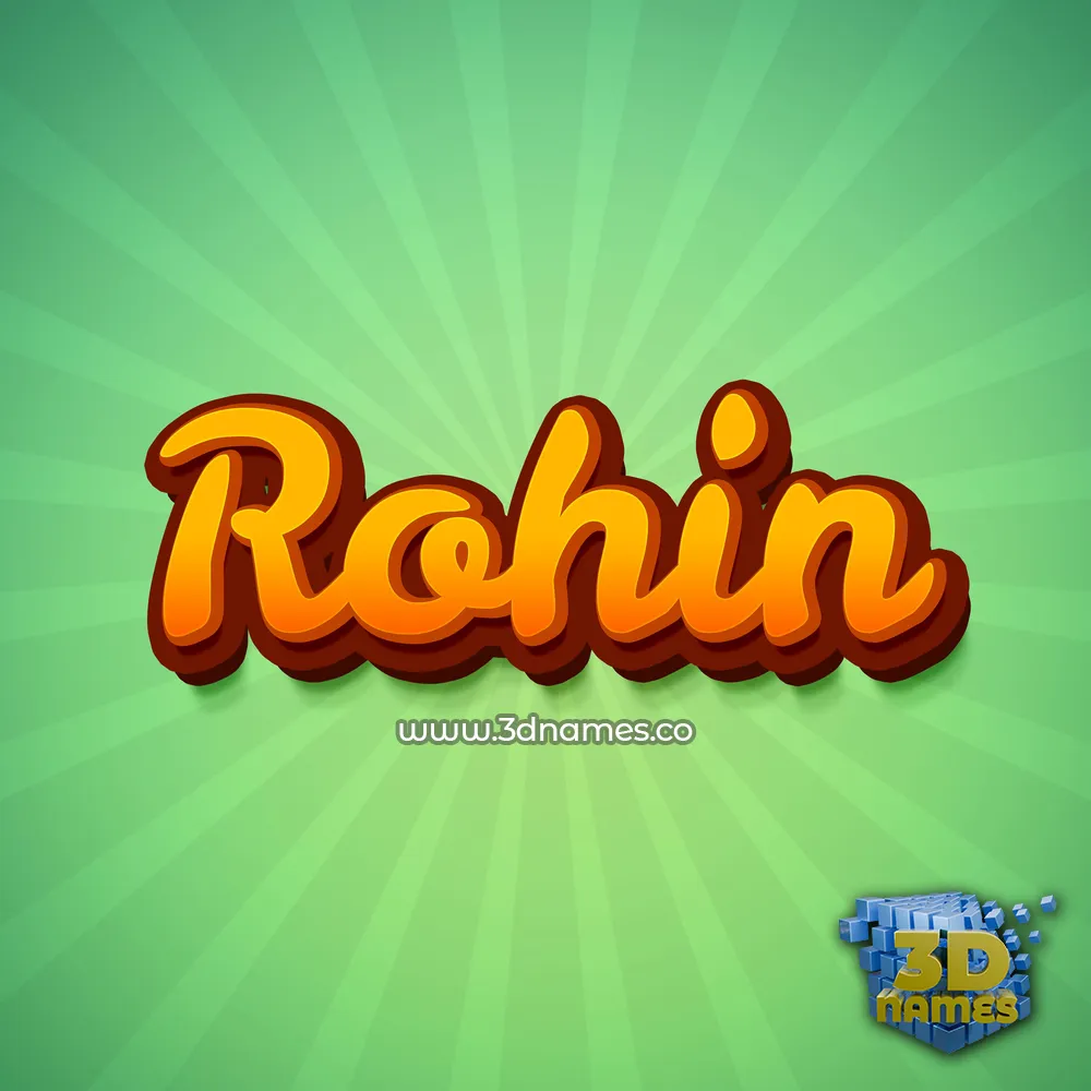 rohin in Green Rays style - 3D name wallpaper