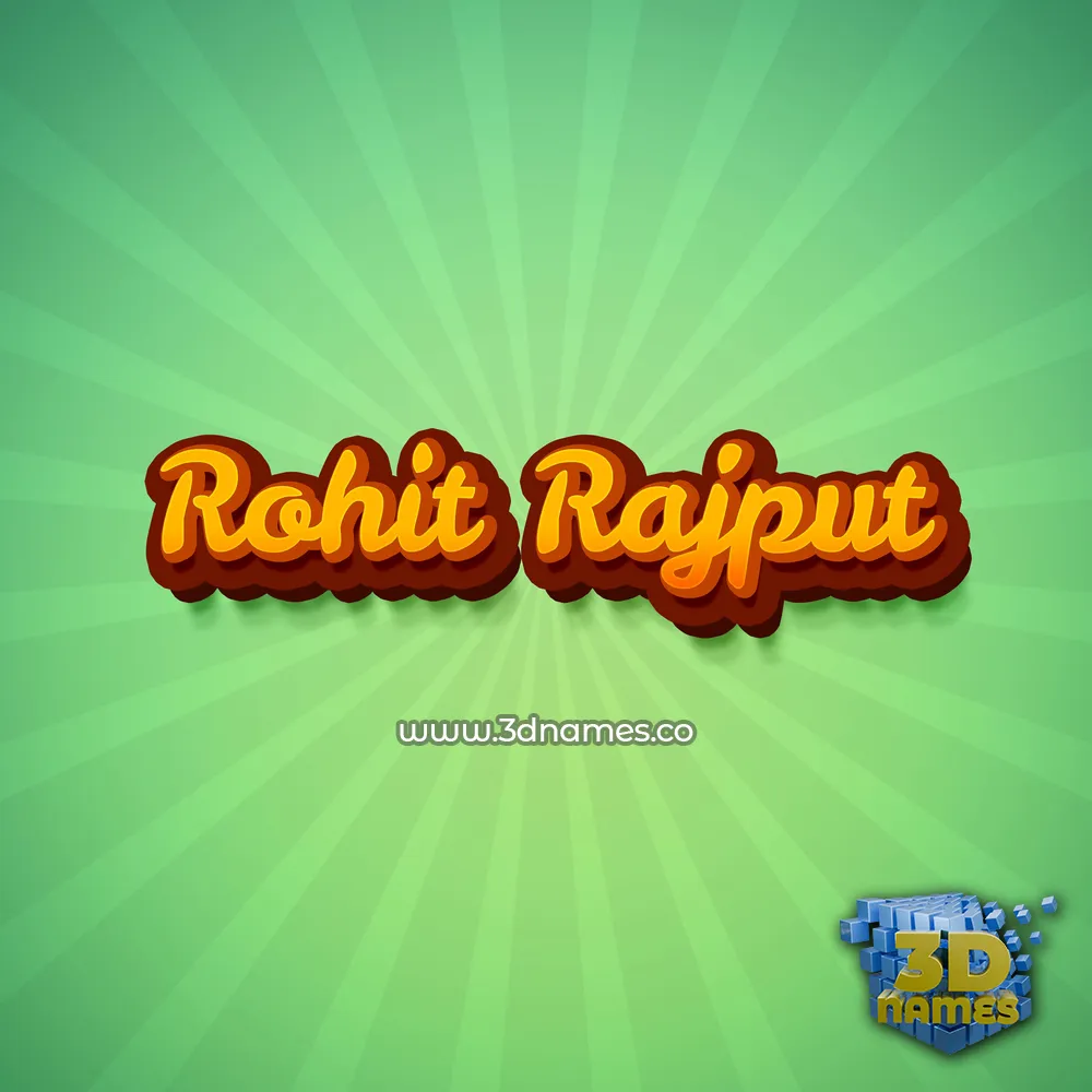 rohit rajput in Green Rays style - 3D name wallpaper
