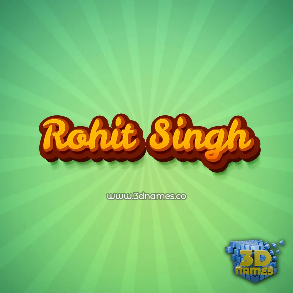 rohit singh in Green Rays style - 3D name wallpaper